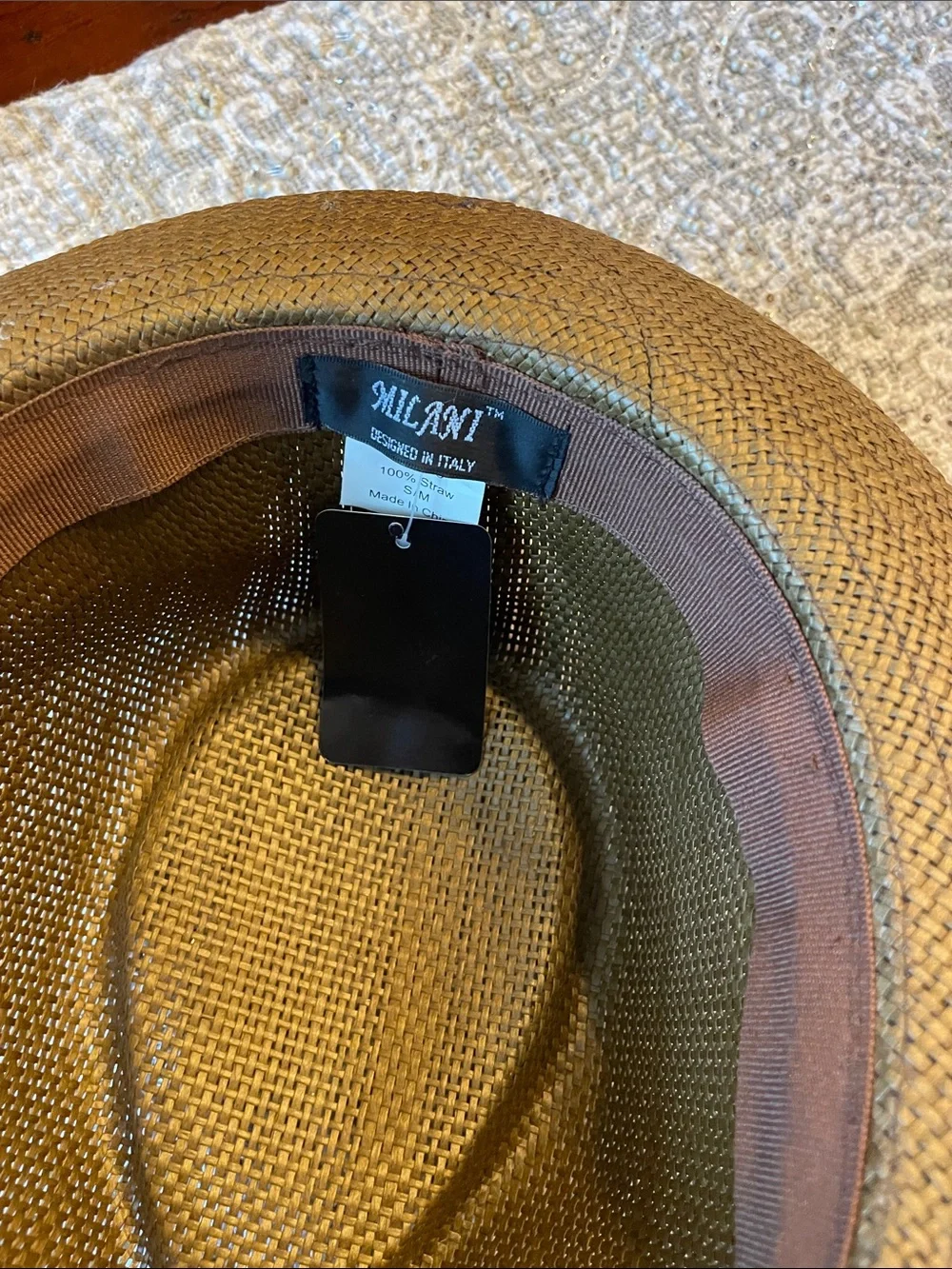 Milani Olive Straw Trilby with Black & Cream Band - Picture 4 of 8